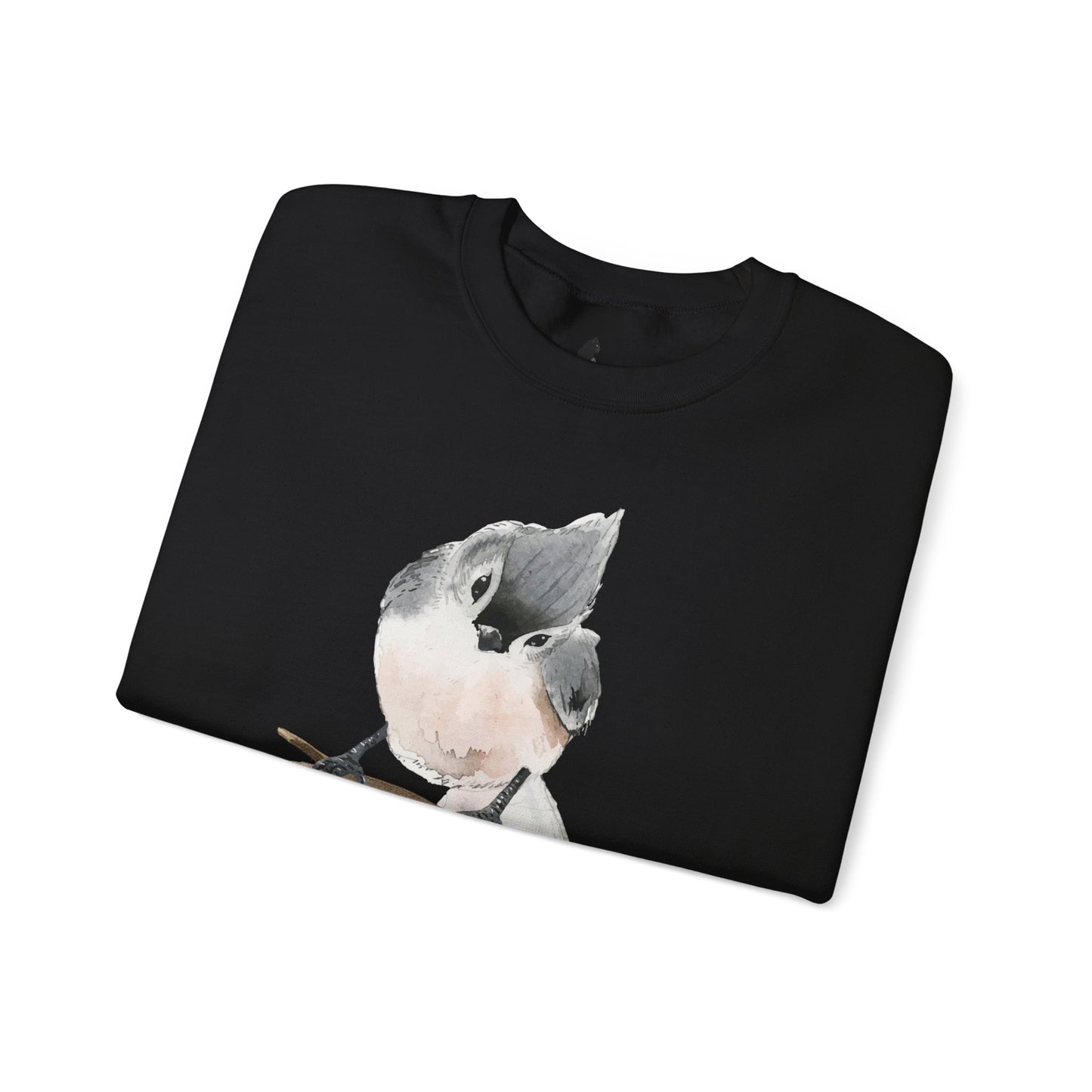 Tufted Titmouse Illustration Sweatshirt — 'Certified Bird Nerd' Crewneck