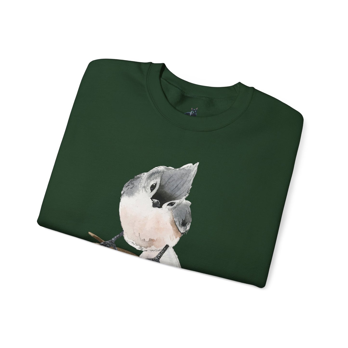 Tufted Titmouse Illustration Sweatshirt — 'Certified Bird Nerd' Crewneck