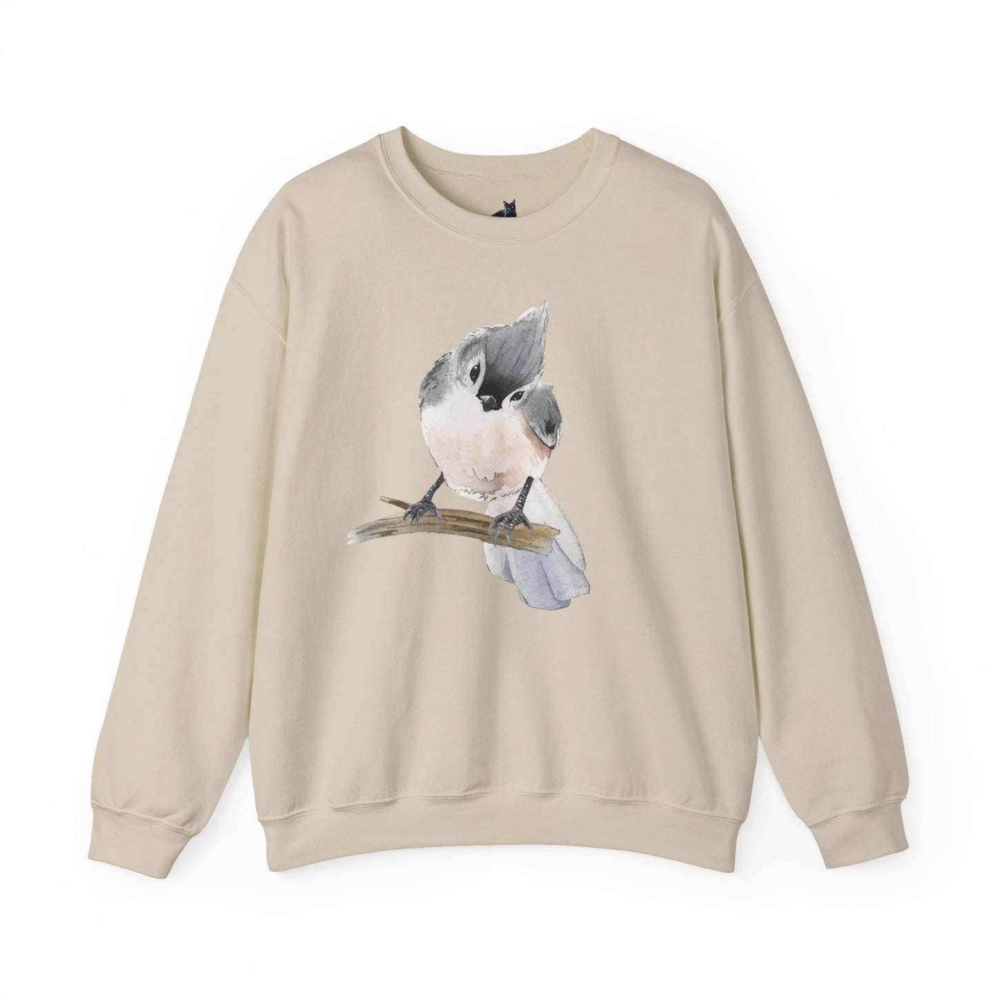 Tufted Titmouse Illustration Sweatshirt — 'Certified Bird Nerd' Crewneck
