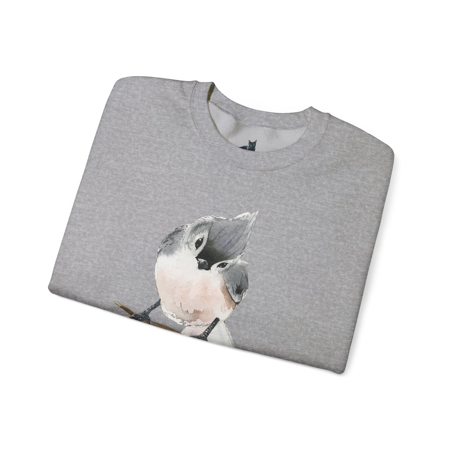 Tufted Titmouse Illustration Sweatshirt — 'Certified Bird Nerd' Crewneck