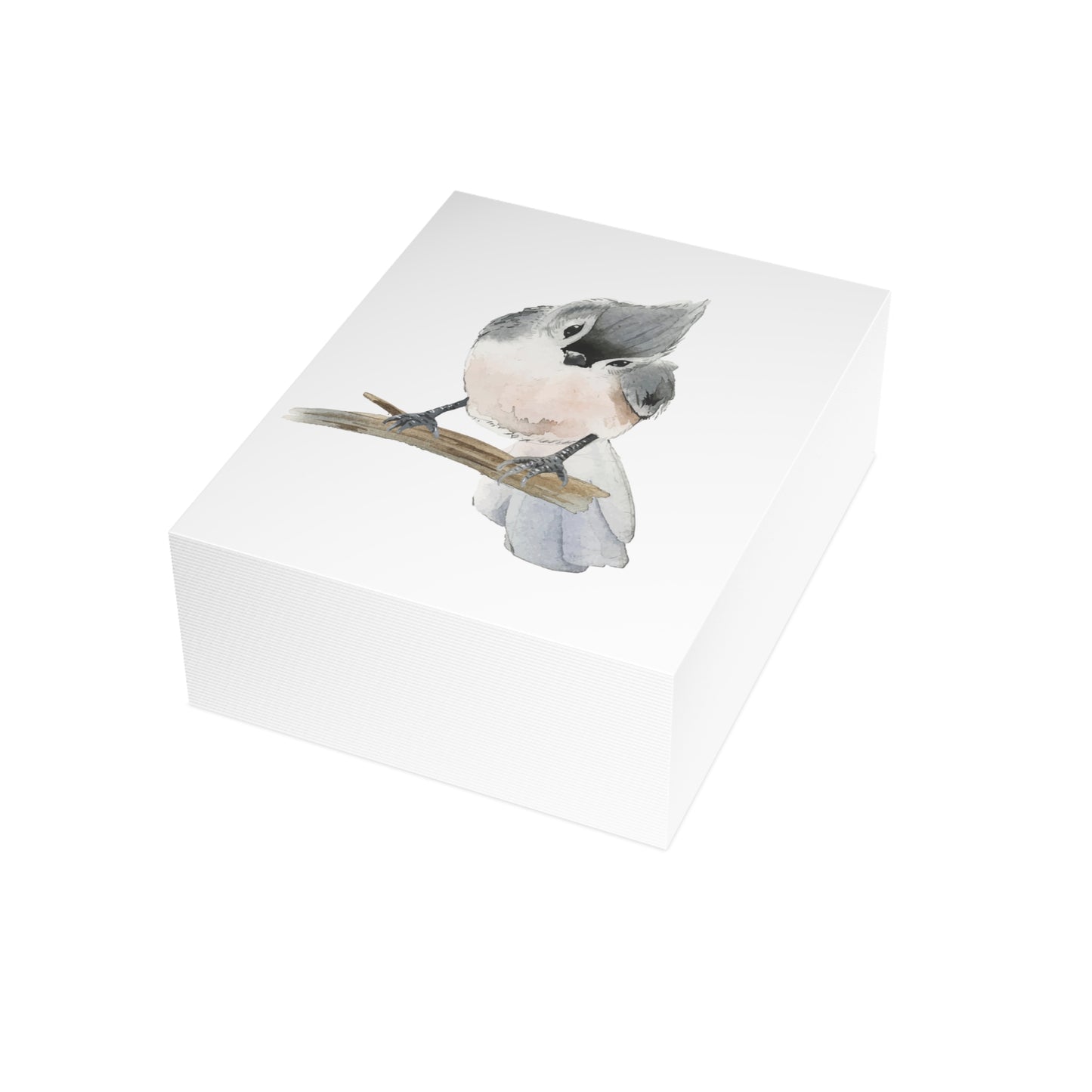 Watercolor Tufted Titmouse Bird Greeting Cards (1/10/30/50 pcs) - Blank Note Cards with Envelopes