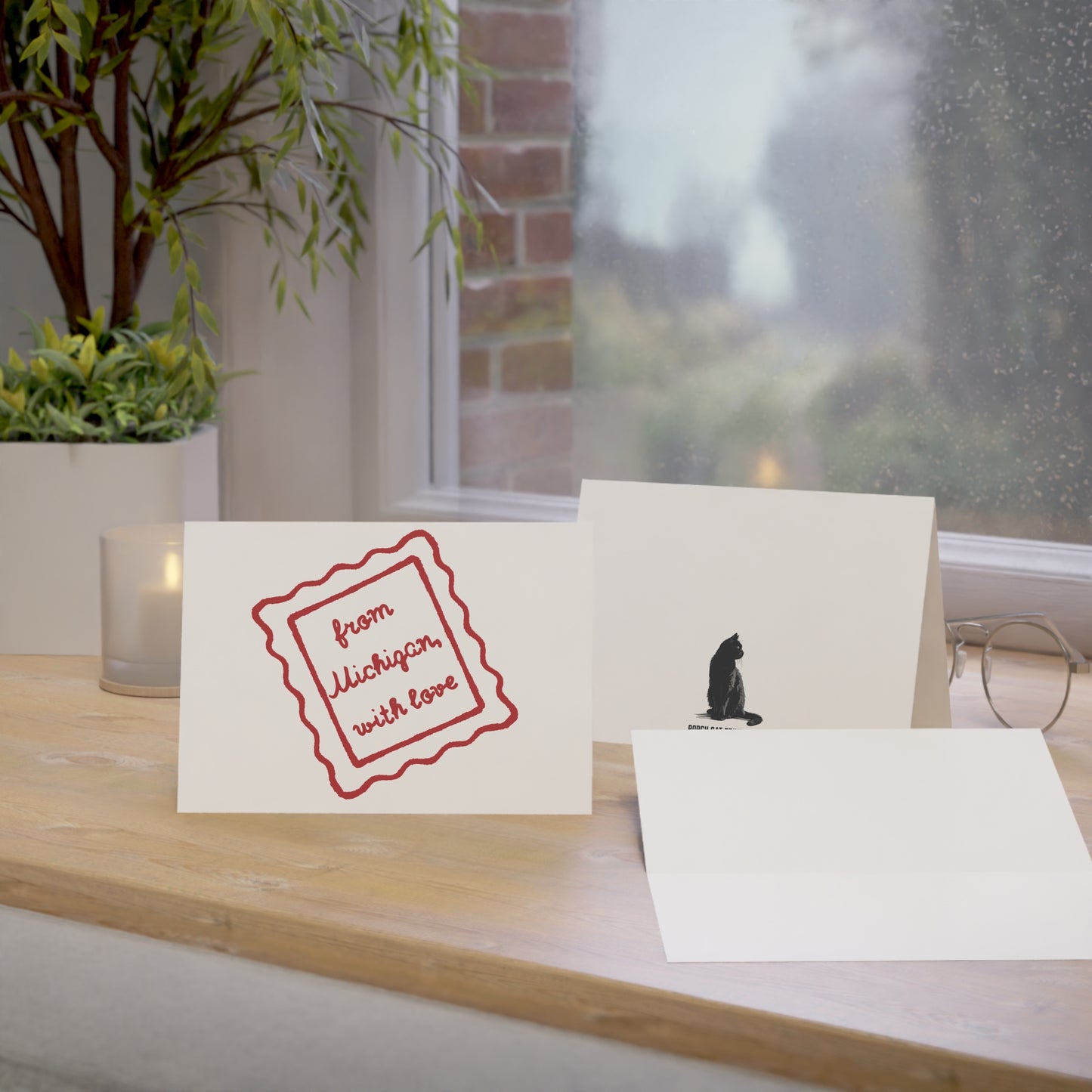 MI Love 'From Michigan, With Love' Greeting Cards (1/10/30/50 pcs) - Blank Note Cards with Envelopes