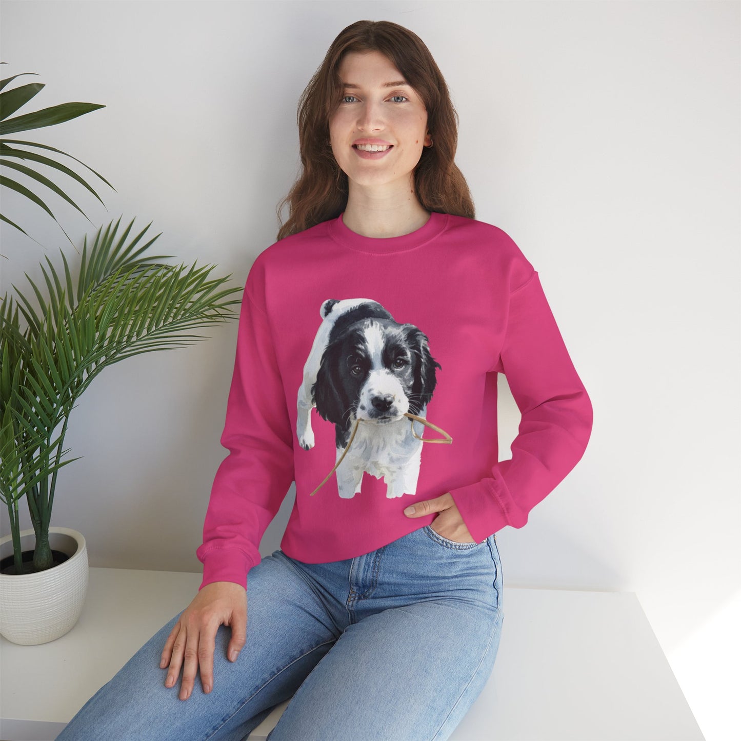 Springer Spaniel Puppy Portrait Crewneck Sweatshirt | Gift for Pet Lovers