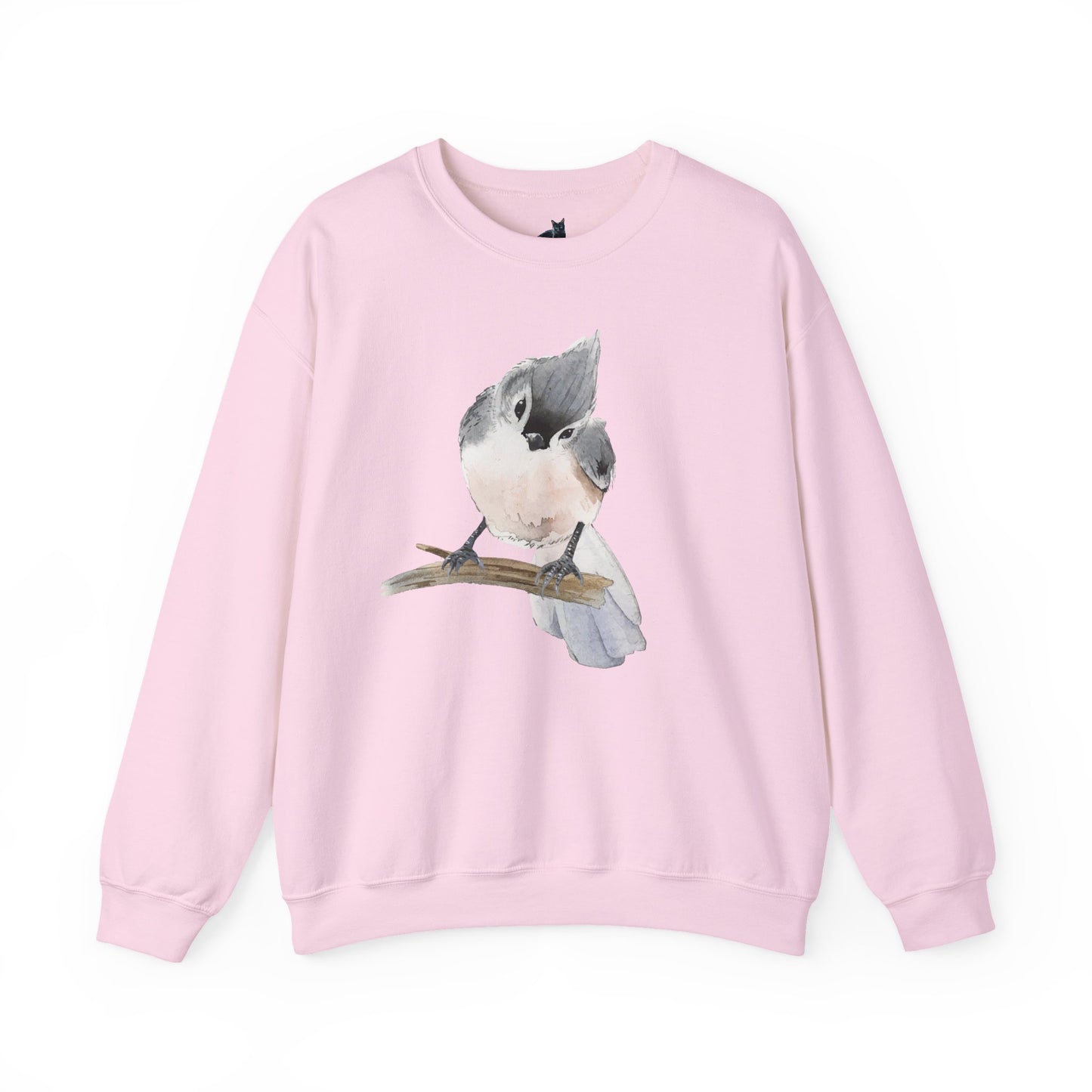 Tufted Titmouse Illustration Sweatshirt — 'Certified Bird Nerd' Crewneck