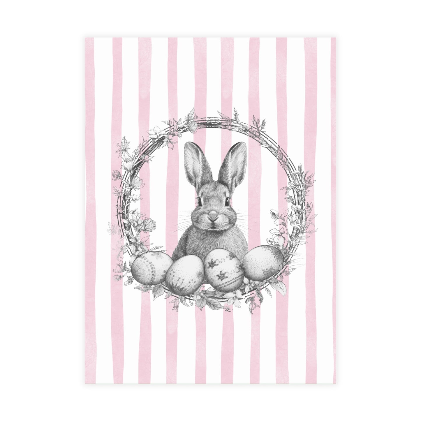 Easter Bunny Pink Postcard Bundles (envelopes included)